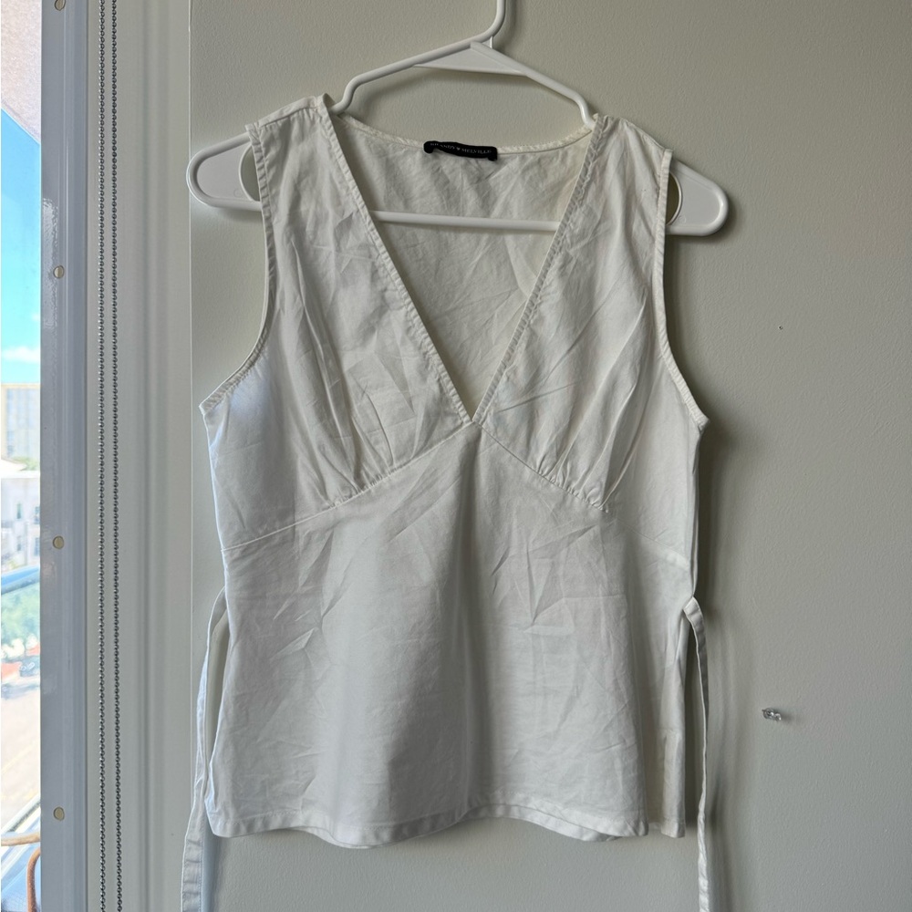 Brandy Melville White Tie Back Top